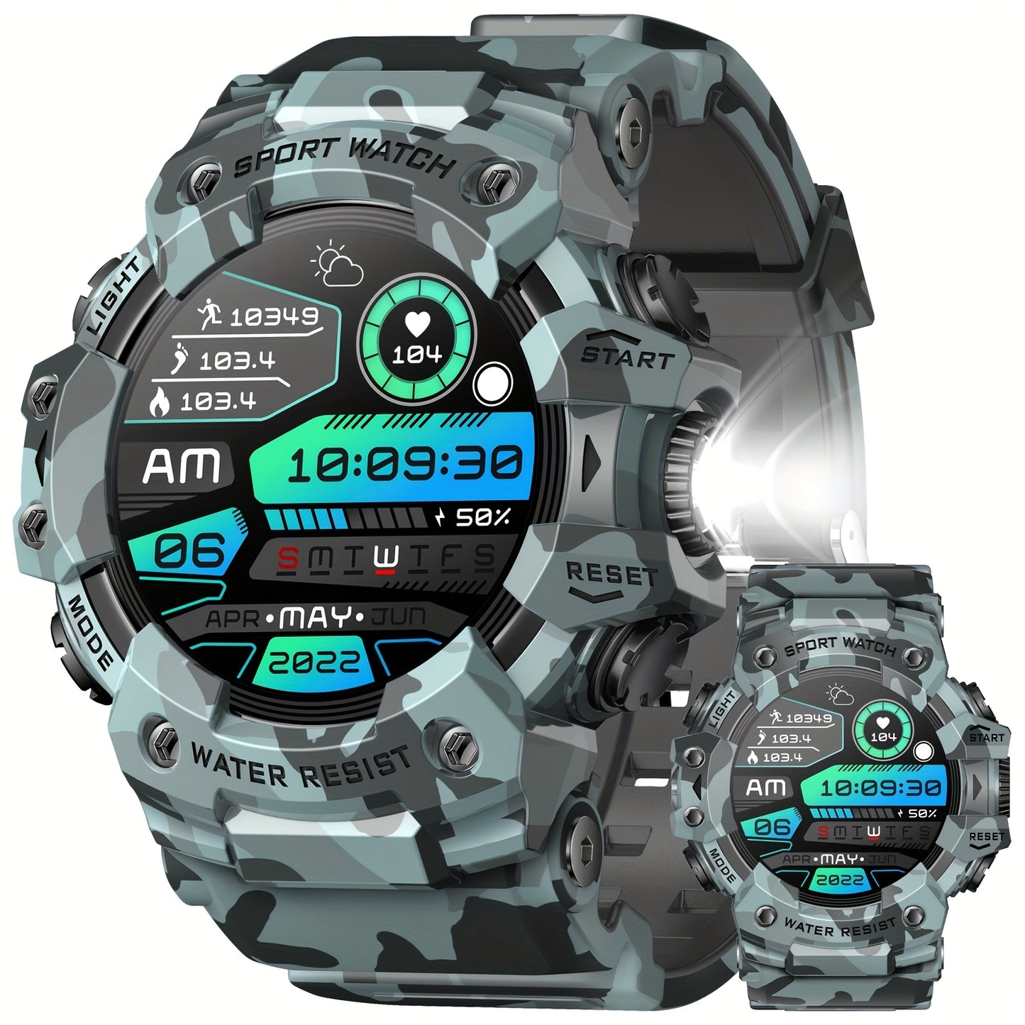 Smartwatch IP68 Waterproof Fitness Tracker Android iOS Compatible