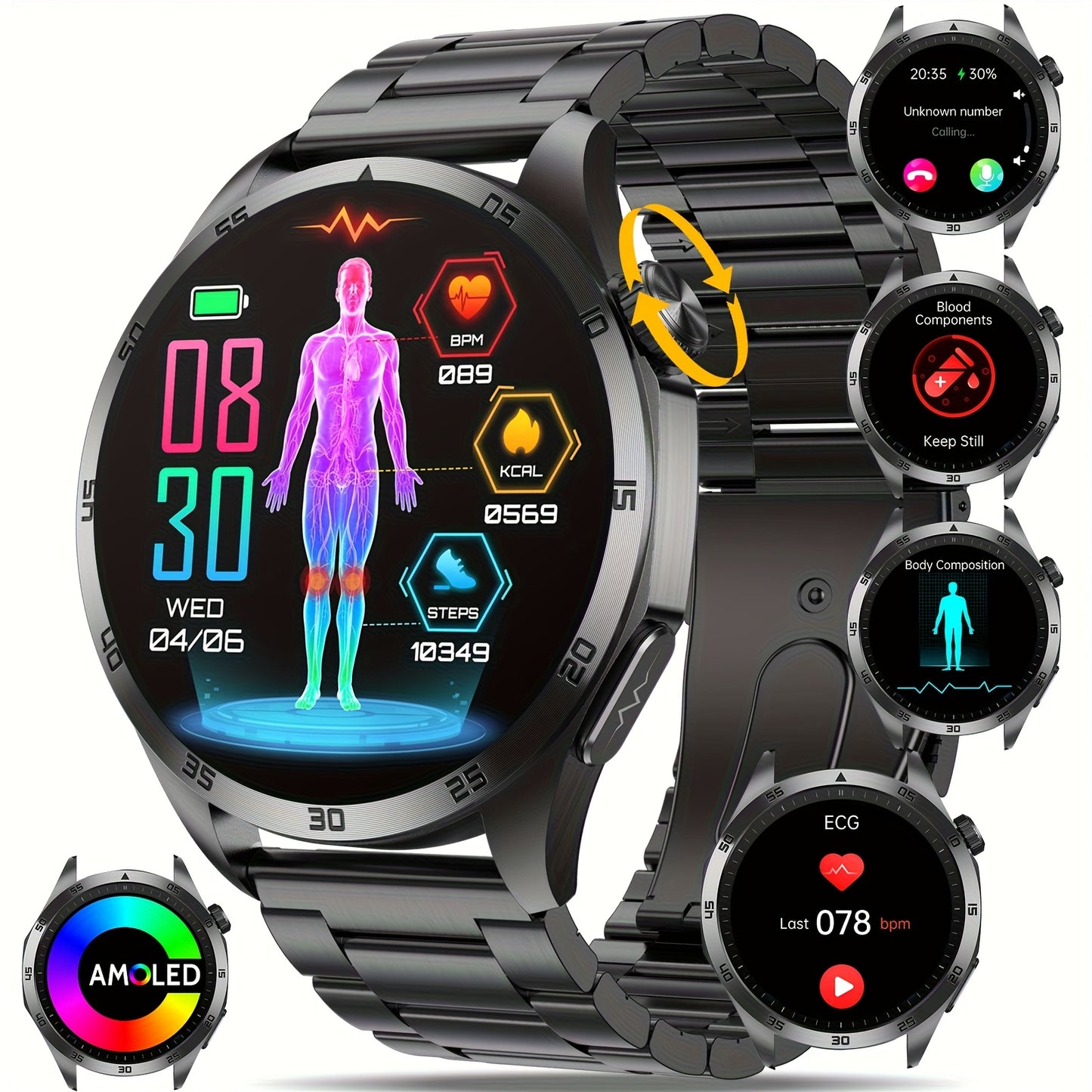YYKY Smartwatch With 380mAh Battery And AMOLED Display