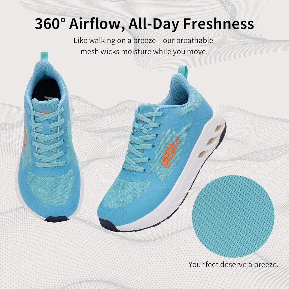 Sneakers Wide-Toe Box Platform Shoes Breathable Mesh Upper Lightweight