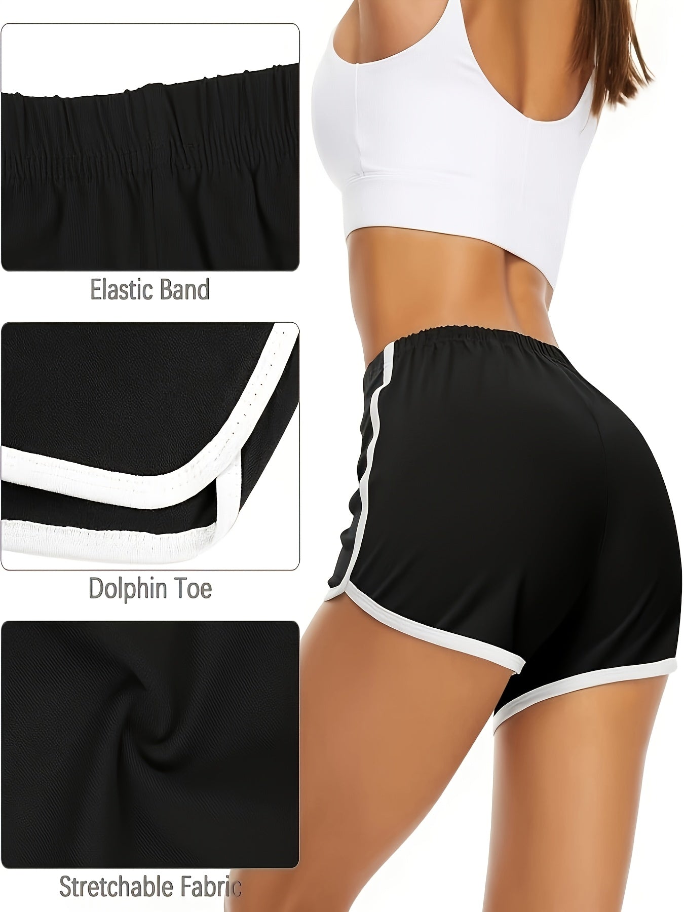 6pcs Women's Fitness Shorts - Soft, Breathable, Hip-Lifting Design, Stylish Dolphin Cut, Versatile for Gym, Cycling, Hiking & More, Spring Clothes, Summer Clothes, Valentine's Day Gifts, Easter Gifts, Discounted