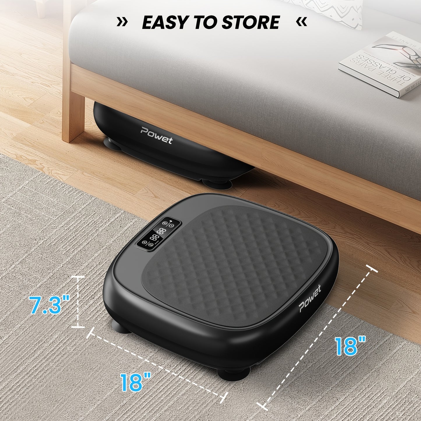 KERDOM Mini Vibration Plate Exercise Machine For Full-Body Workouts, Low-Noise Fitness Platform Vibrating Shaking, Speed Adjustable Full Body Shaker Workout Vibrate Stand Shake Board Sport Gym Fat Burner, Home Exercise, Space
