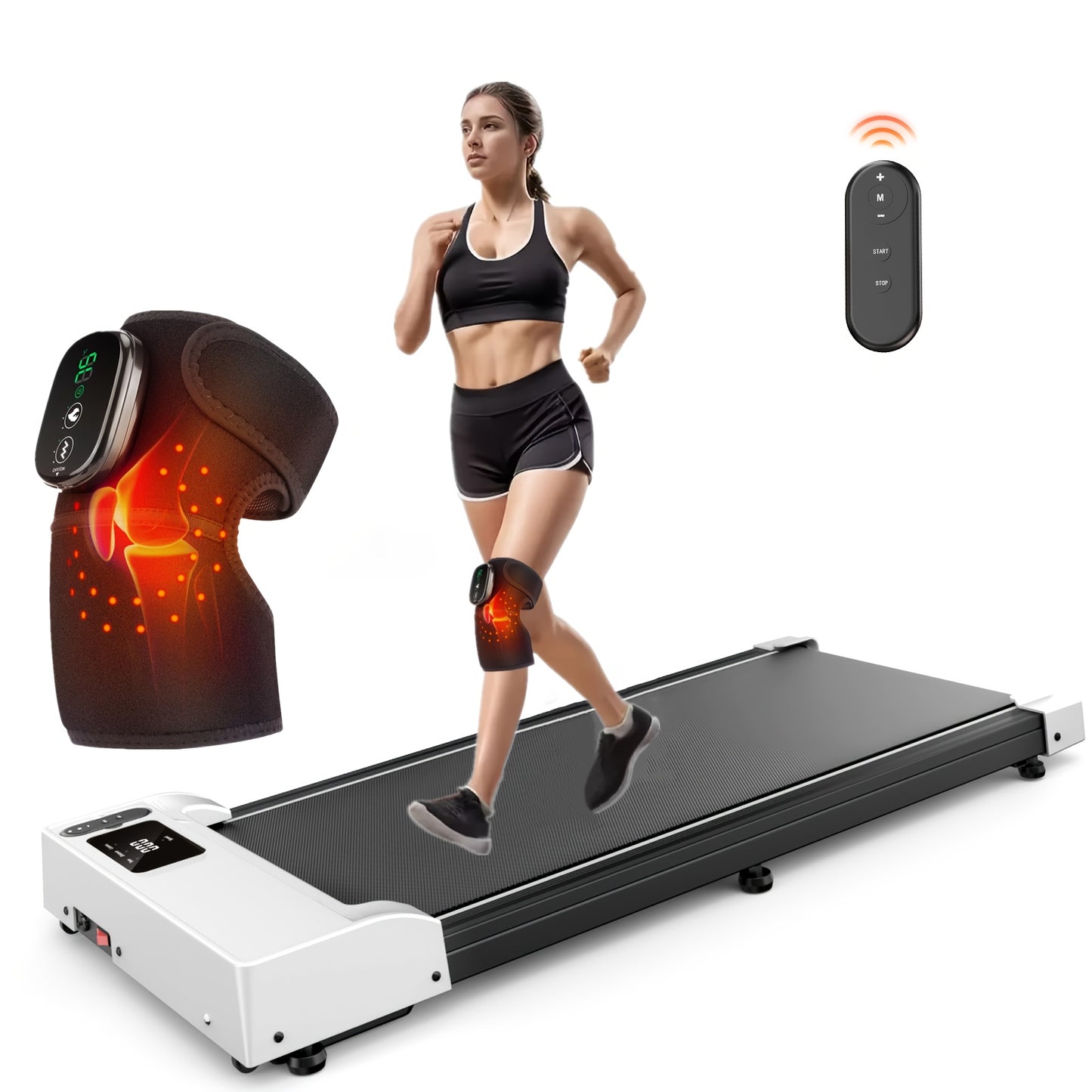 HOMSHADE 2-in-1 Walking Pad Treadmill Under Desk Portable