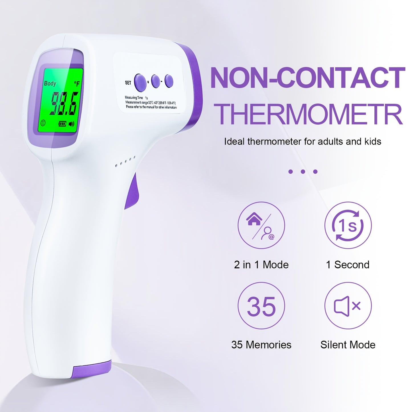 Mood Light 3-in-1 Home Health Monitor Kit: BP, Glucose, Thermometer