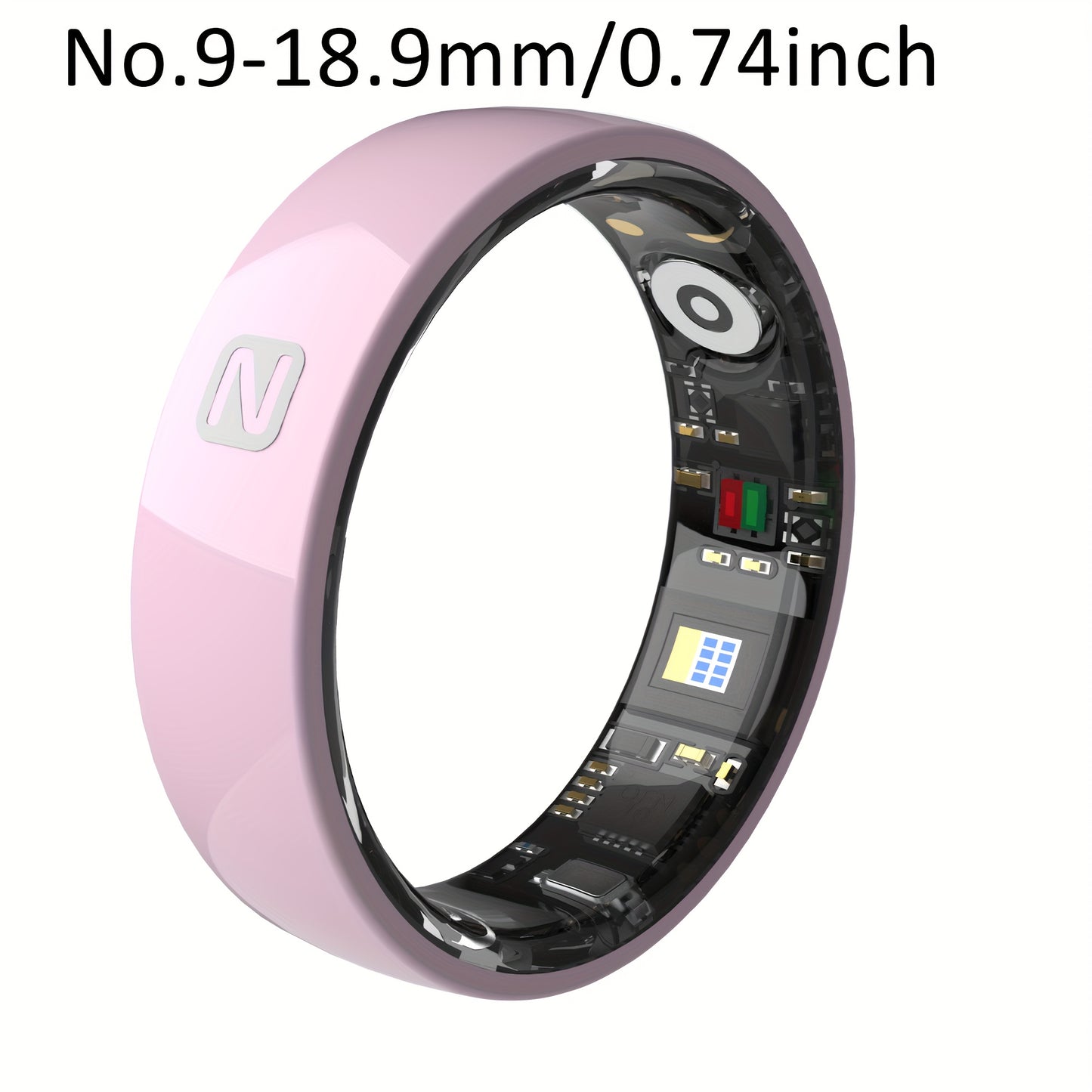 Smart Ring Stainless Steel Fitness Tracker With Crystal Case