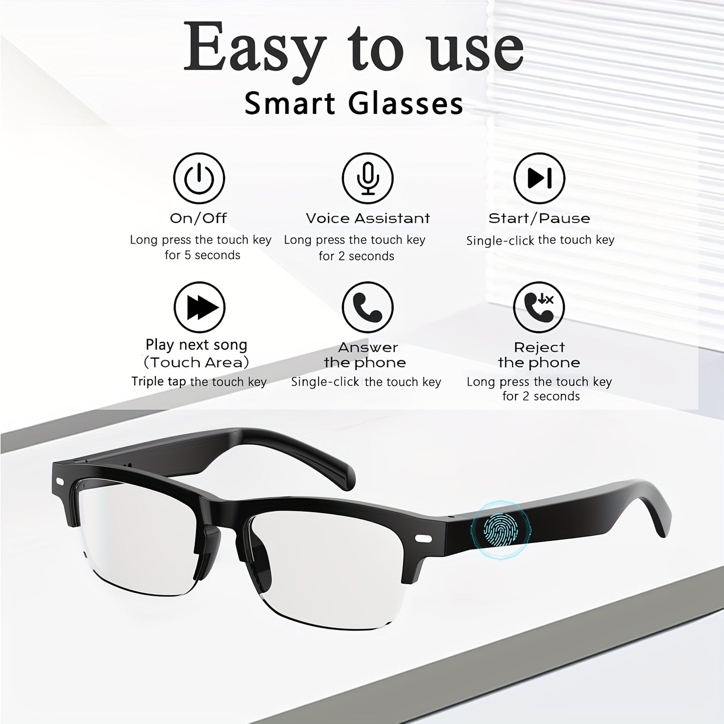 Smart Glasses Auto-Dimming Lenses For Outdoor Activities