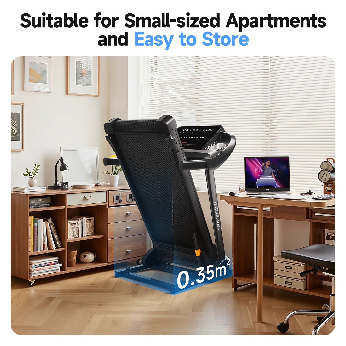 YPOO Walking Pad Treadmill Auto Foldable For Home Use