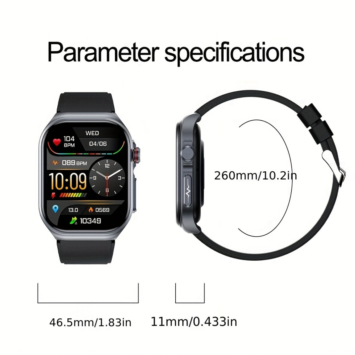 Smartwatch for Women And Men: Features a 2.04" AMOLED Screen, a Long-Lasting 530Mah Battery, Wireless 5.3 Calling, Multiple Sports Modes, Menstrual Tracking, Weather Updates, Voice Assistant/Sos, Magnetic Charging, And Fitnes