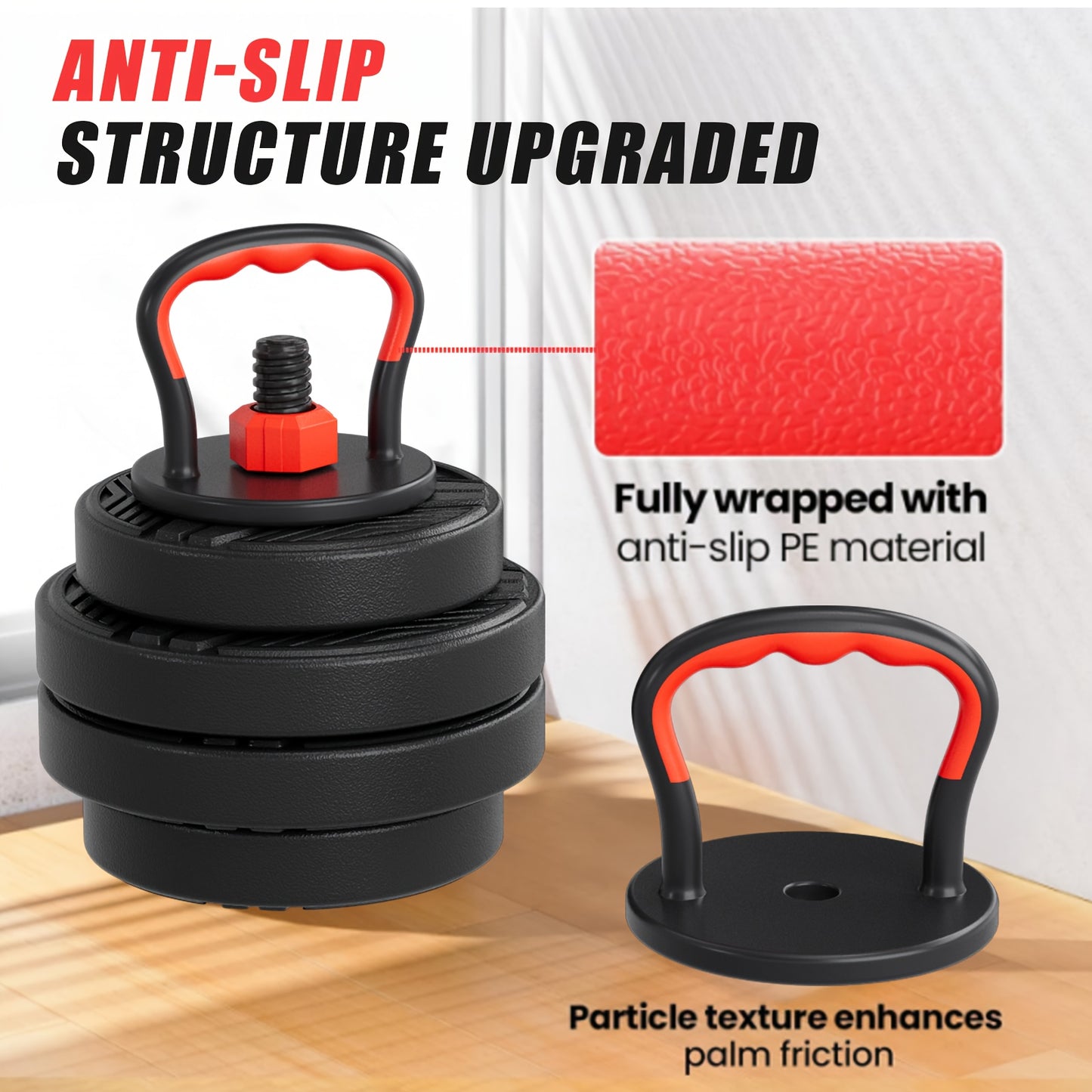 Adjustable Dumbbell Set, 20/30/40/60/90/110LBS Free Weights Set with Upgraded Nut, 5in 1 Weight Set Used As Dumbbell, Barbell, Kettlebell, Push-up Rack, Weight Plates, Home Gym Fitness Workout.Suitable for Men/Women.Great Hal