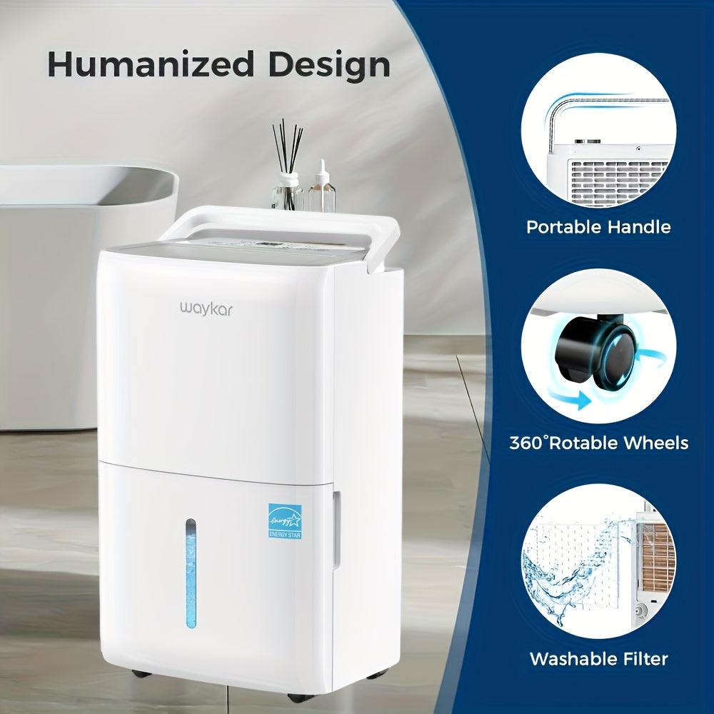80/120/150 Pints Basement Dehumidifier with Drain Hose, for Room Space Up to 7000 Sq.Ft.