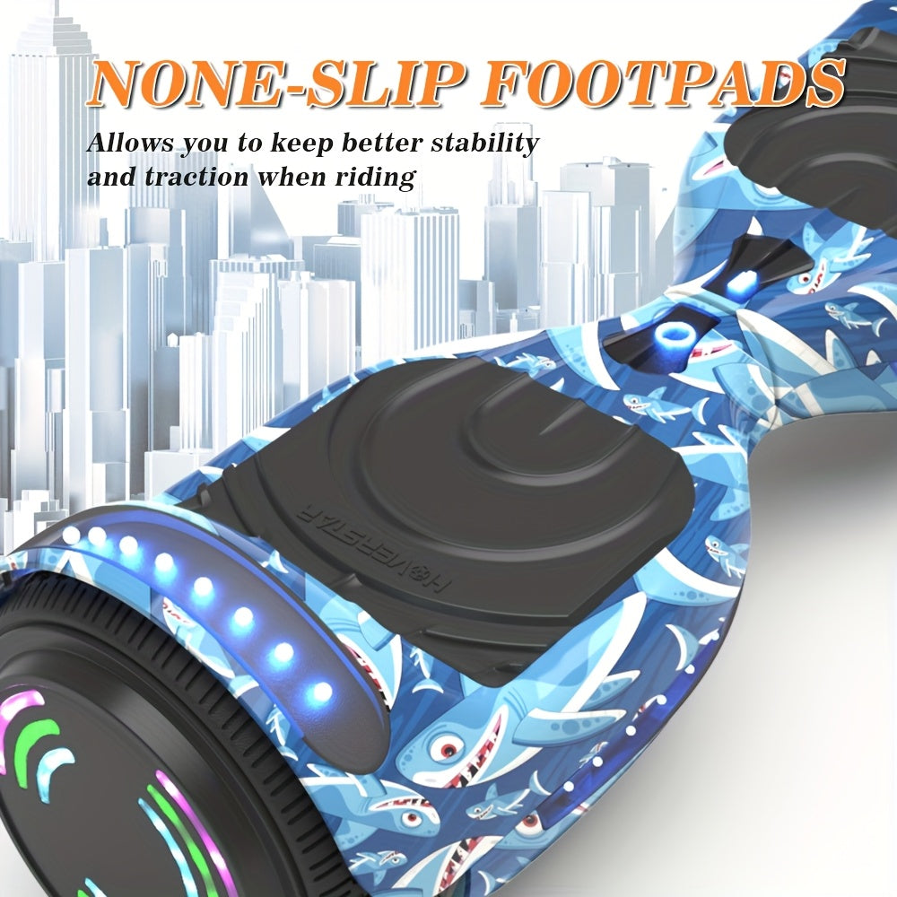Scooter, Hoverboard 6.5 Inch with LED Lights, Self-Balancing Wheels, Electric Scooter