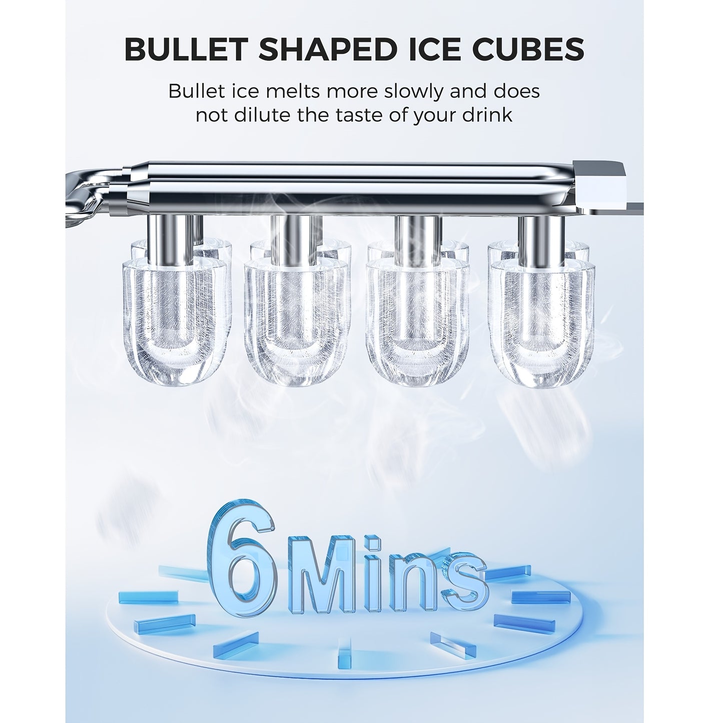 Ice Makers Countertop, Portable Ice Maker Machine with Self-Cleaning, 26.5LBS/ 24Hrs, 6 Mins/ 9pcs Bullet Ice, Ice Scoop and Basket, Handheld Ice Maker for Kitchen/ Home/ Office/ Party, Red.