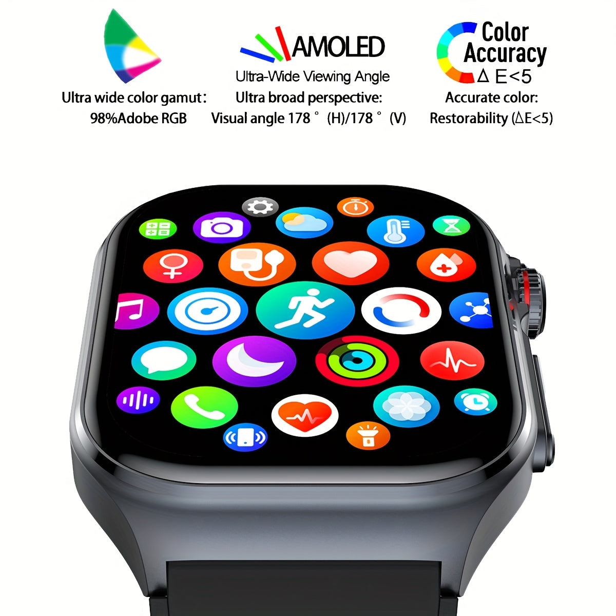 Smartwatch for Women And Men: Features a 2.04" AMOLED Screen, a Long-Lasting 530Mah Battery, Wireless 5.3 Calling, Multiple Sports Modes, Menstrual Tracking, Weather Updates, Voice Assistant/Sos, Magnetic Charging, And Fitnes