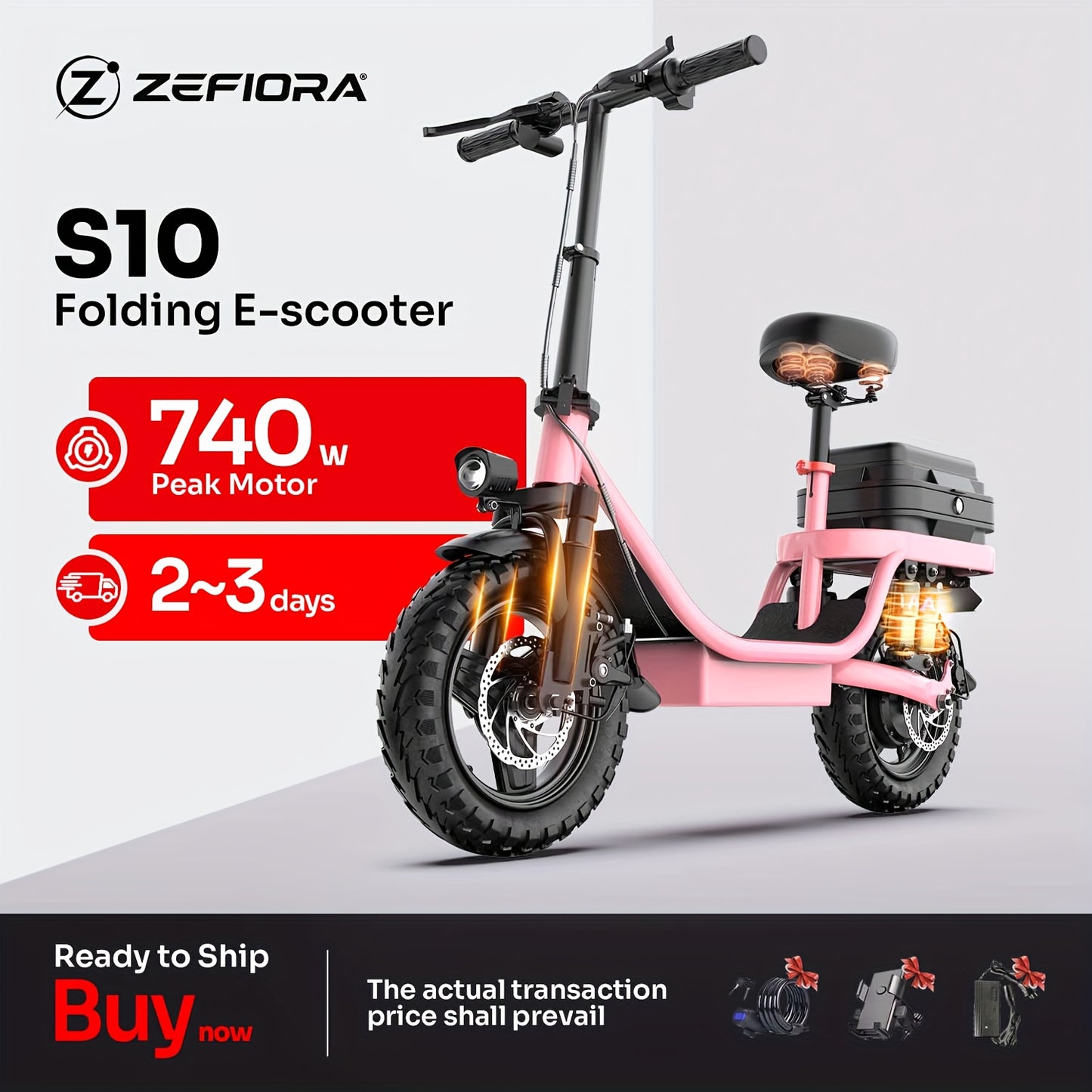 ZEFIORA S10 MAX 740W Peak Electric Scooter, Folding Electric Bicycle for Adults And Teenagers, 14" Tires, 54.6V 8-20Ah Removable Battery, LCD Screen, Puncture-Proof, Front And Rear Lights-Ideal for Commuting And Outings, The