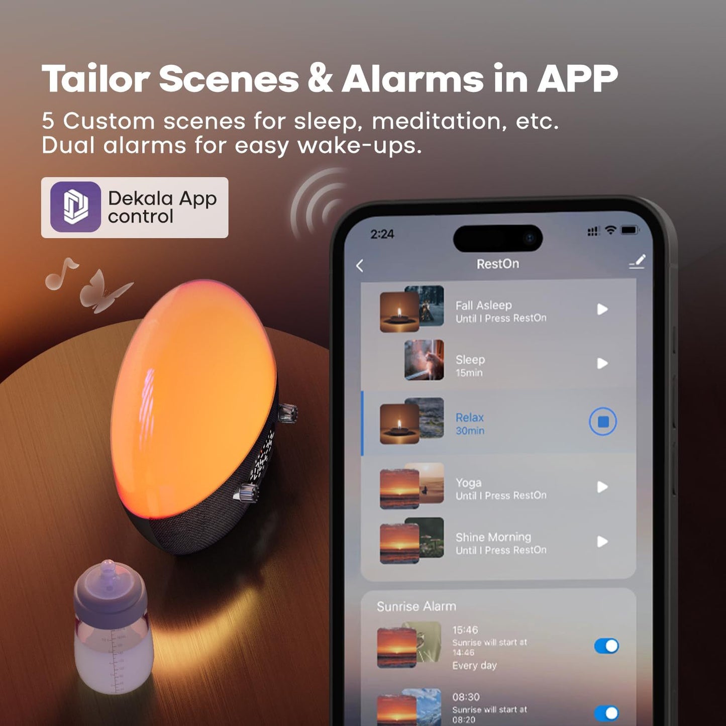 DEKALA Sunrise Alarm Clock With Smart App Control Wireless