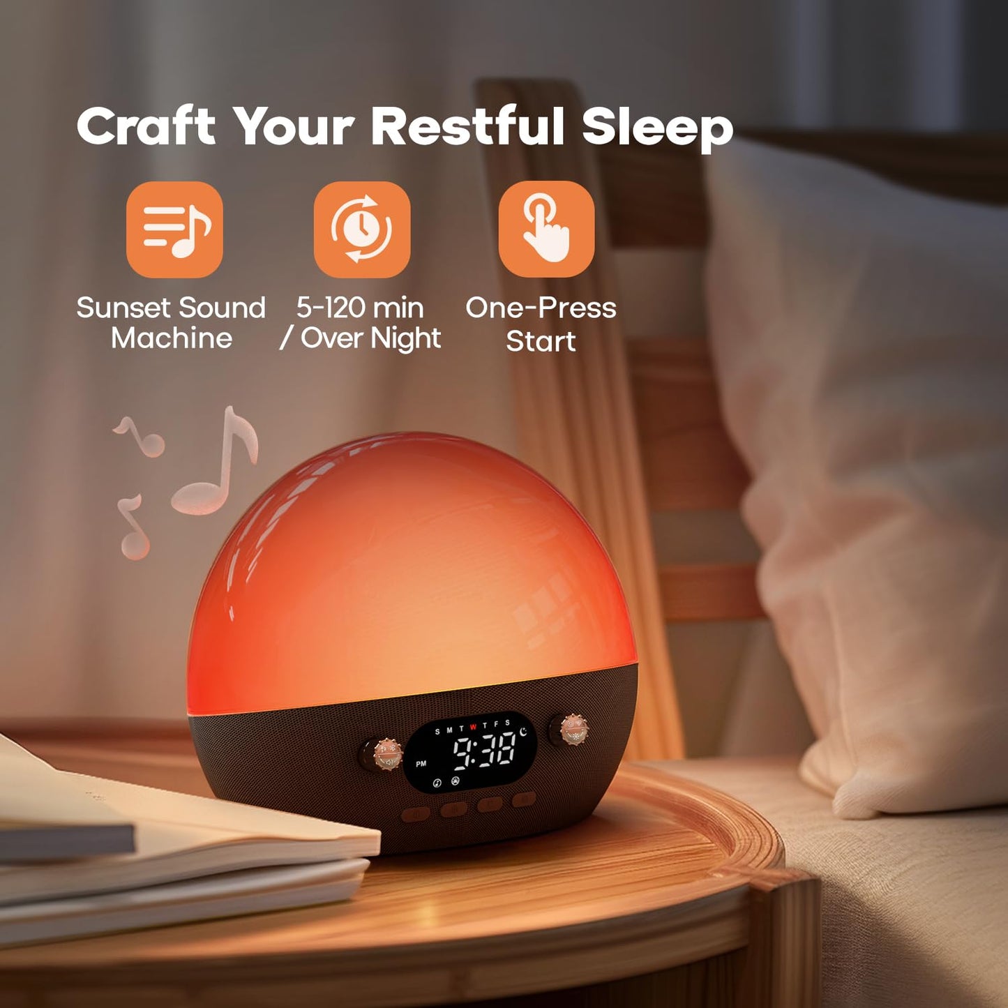DEKALA Sunrise Alarm Clock With Smart App Control Wireless