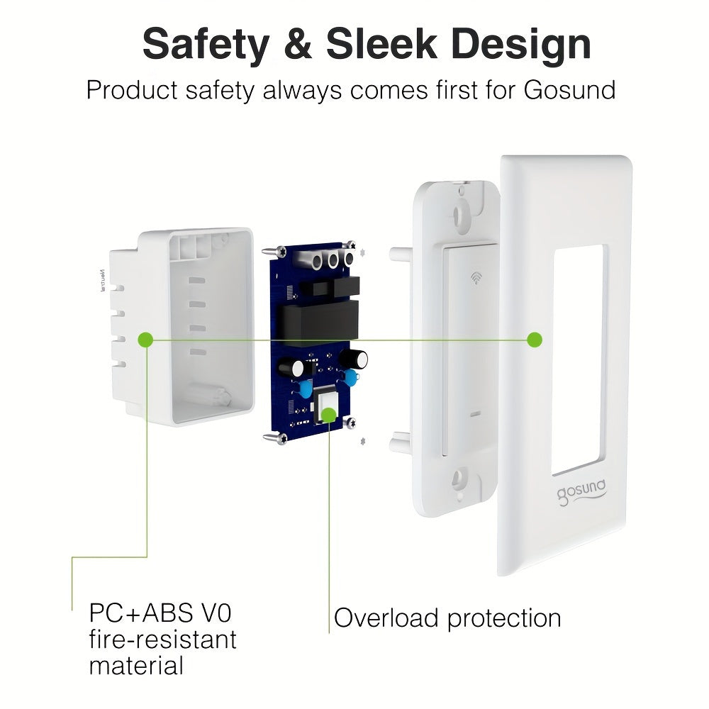 Gosund Smart Switch 3 Way Single Pole WiFi Voice Control
