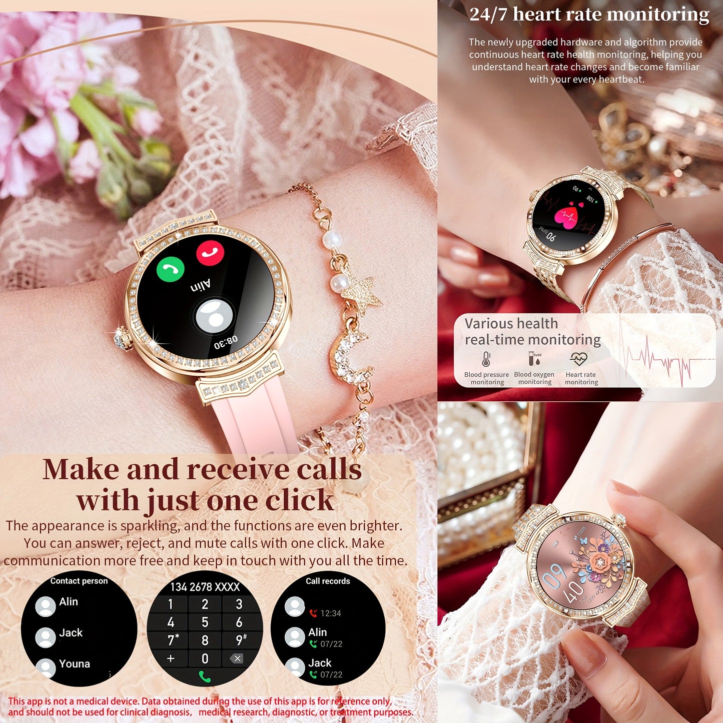 SGDDFIT Smart Watch AMOLED Display For Women With Call Features
