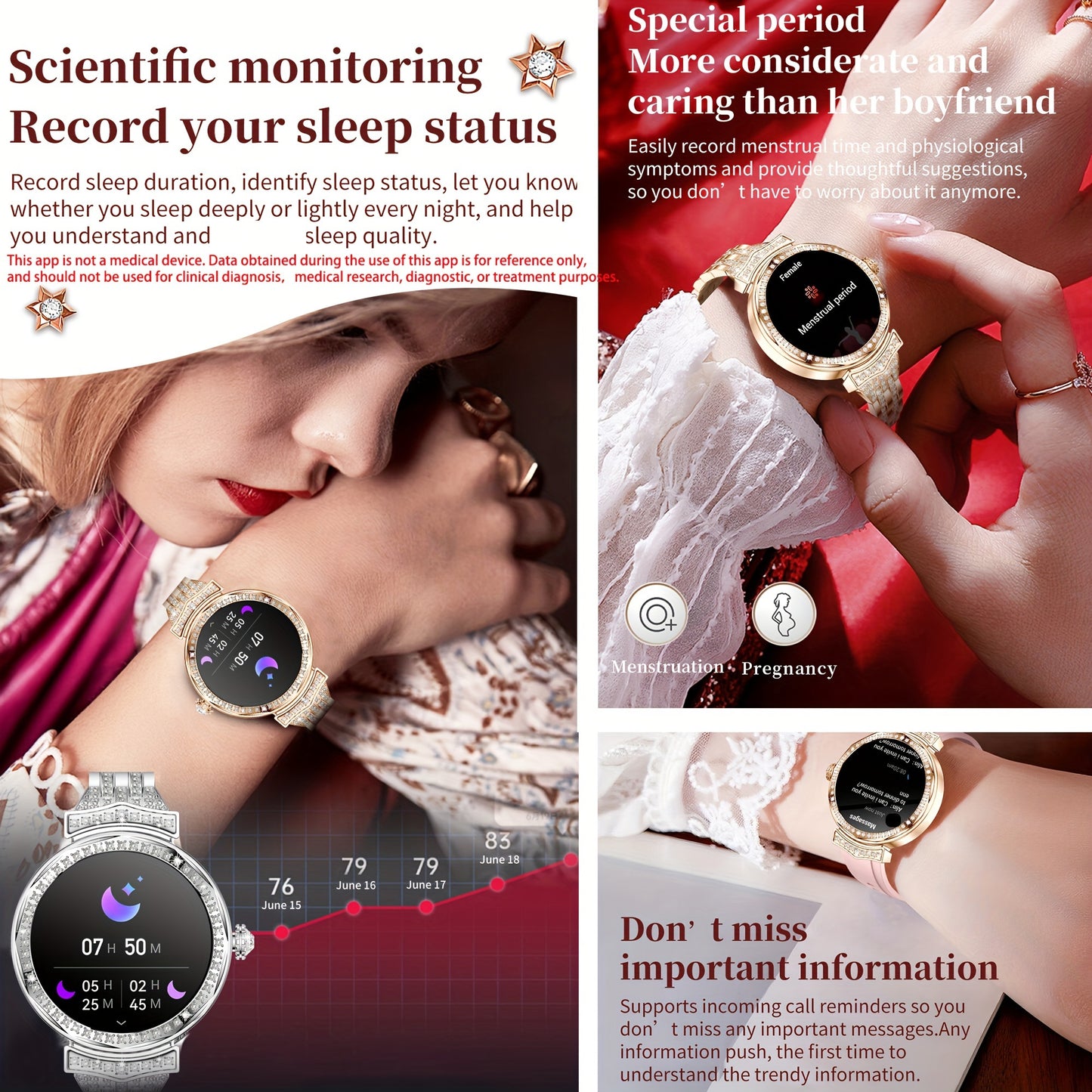 SGDDFIT Smart Watch AMOLED Display For Women With Call Features