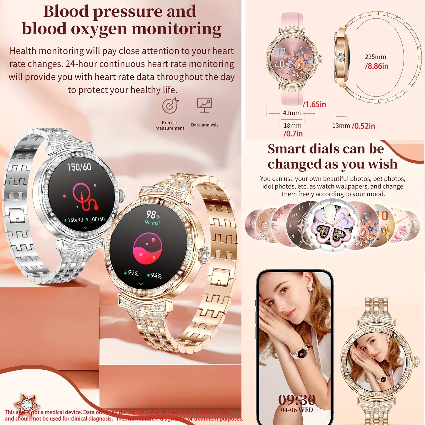 SGDDFIT Smart Watch AMOLED Display For Women With Call Features