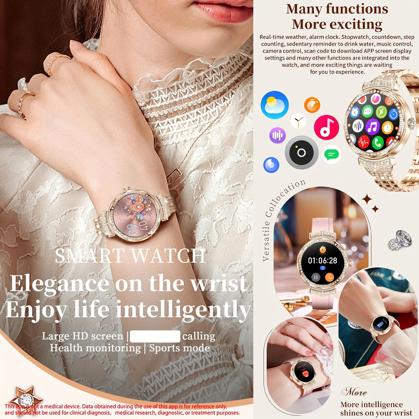 SGDDFIT Smart Watch AMOLED Display For Women With Call Features