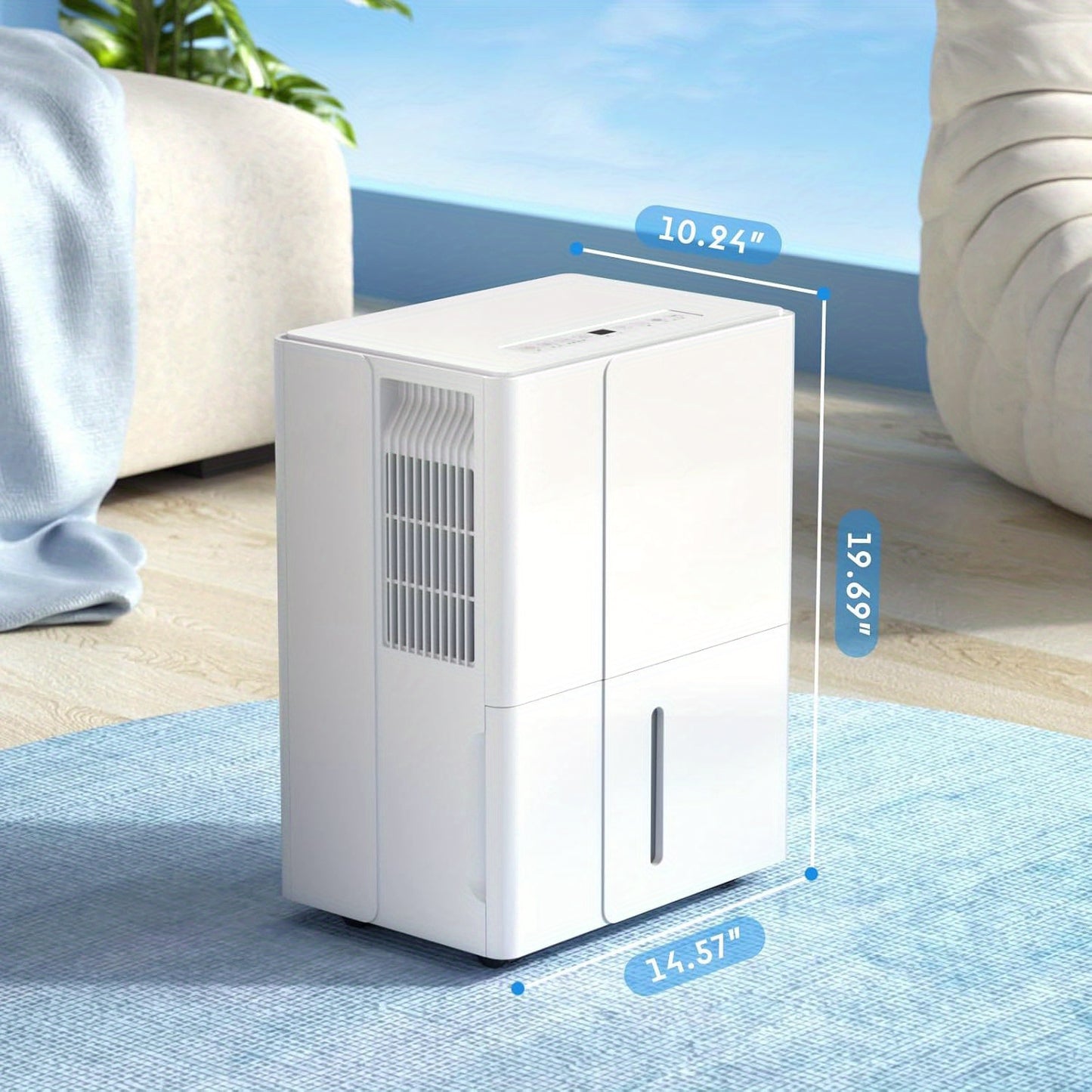2300 Sq.Ft Max 50 Pint/Day (Standard 22Pint/Day) Dehumidifier, 24H Timer, Auto Shut Off, Smart Control, Sleep Mode, 4.8L(1.2 Gal) Water Tank, Wheels & Handle, 30-80% Humidity Control for Home/ Bedroom/ Basement.