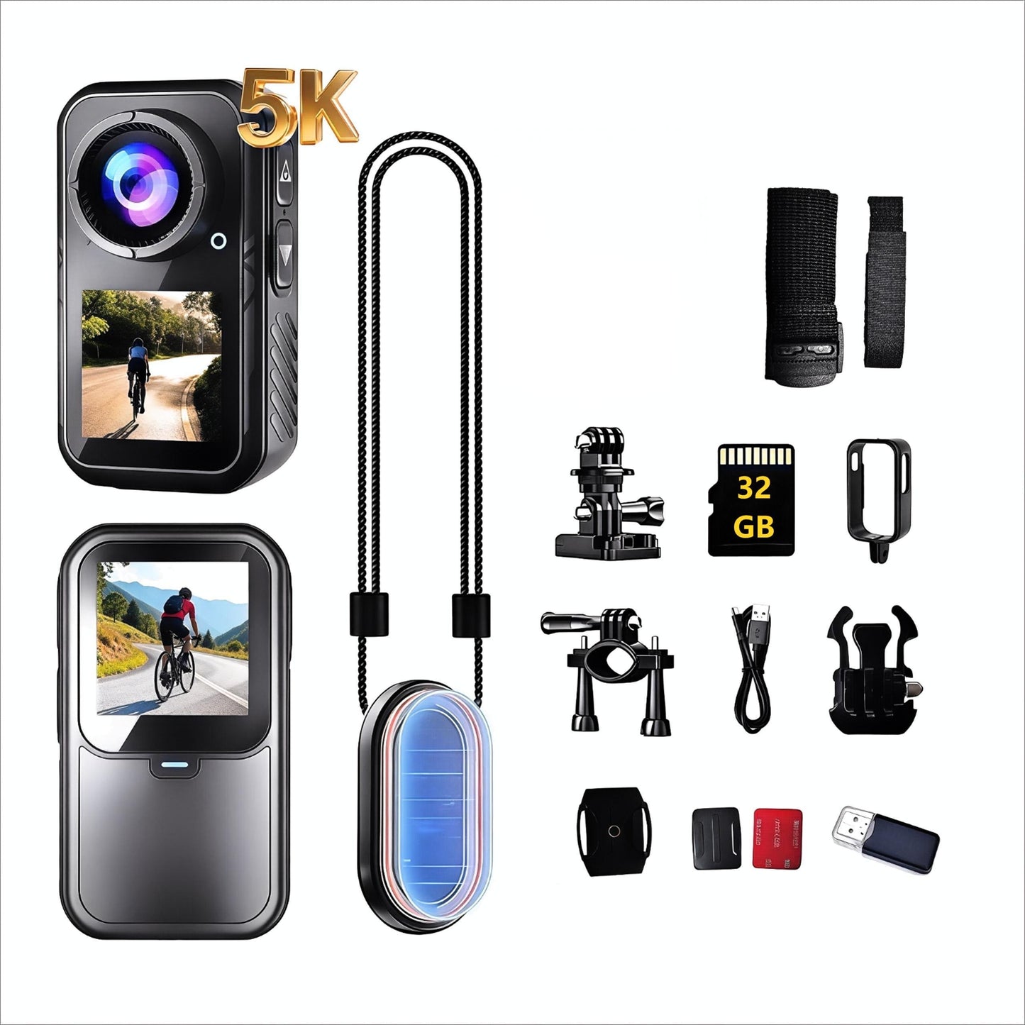 MUOXUEQN Thumb Camera 5K Ultra HD 60fps Wearable Action