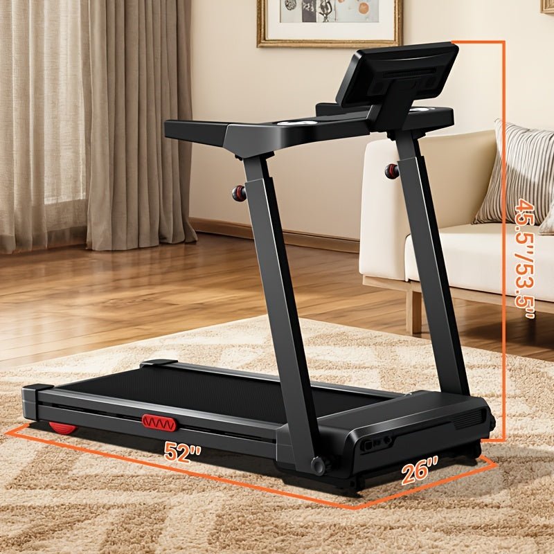 UMAY Treadmill Foldable Auto-Incline, 3-Level Height, Quiet 3.5HP