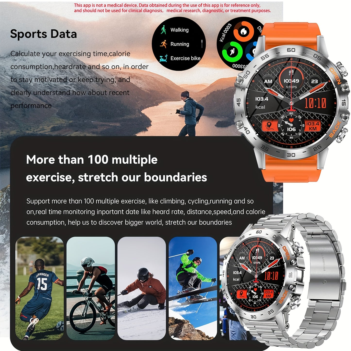 SGDDFIT Smartwatch For Men Dial Calls, Activity Tracker, 3 Straps