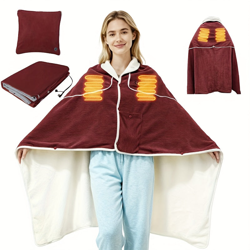 USB Heated Blanket Flannel Comfort For Home Office Travel