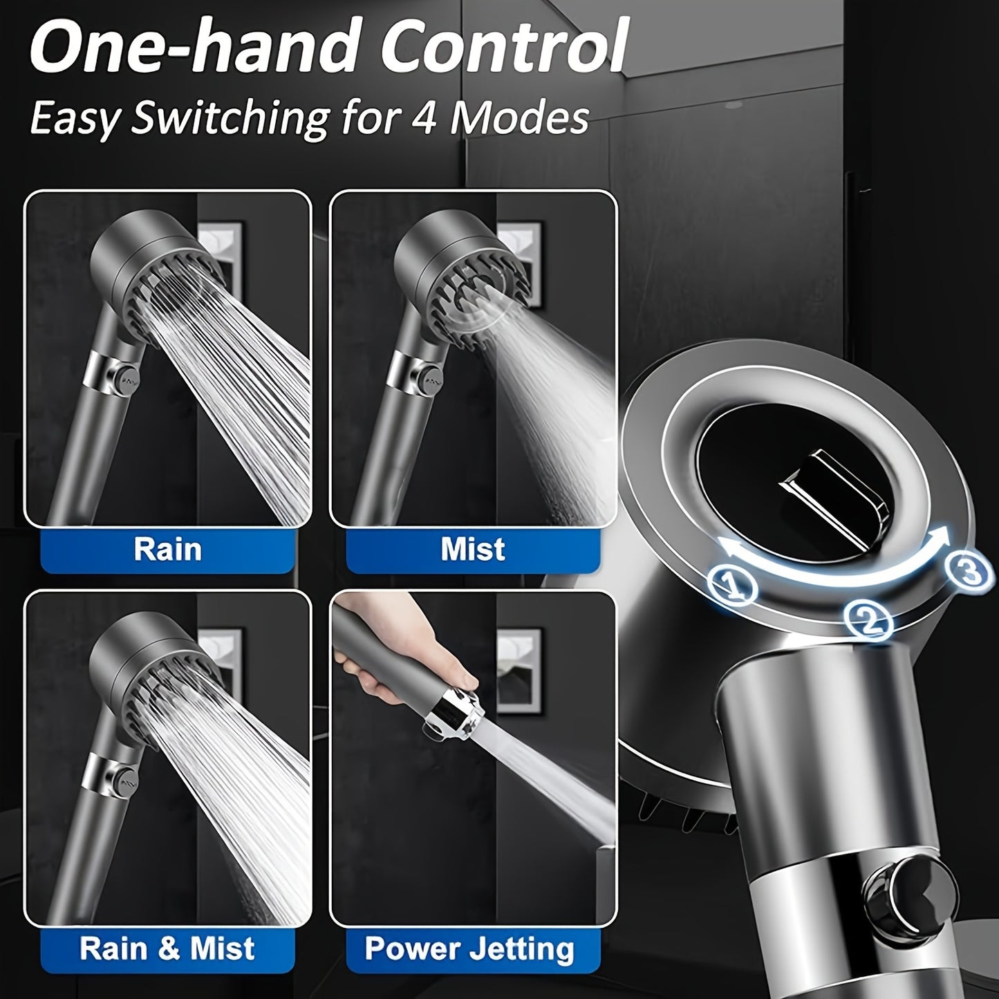 NUAN Shower Head Set With Five Filters Vortex Enhanced Flow