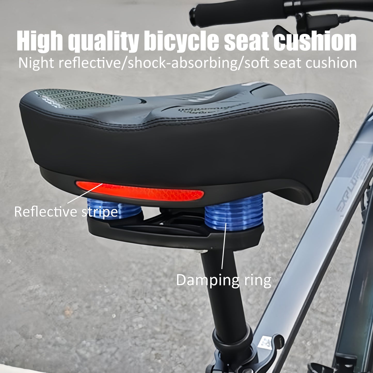 JLETOLI Bike Seat Cushion Breathable Non-Slip PU Memory Foam