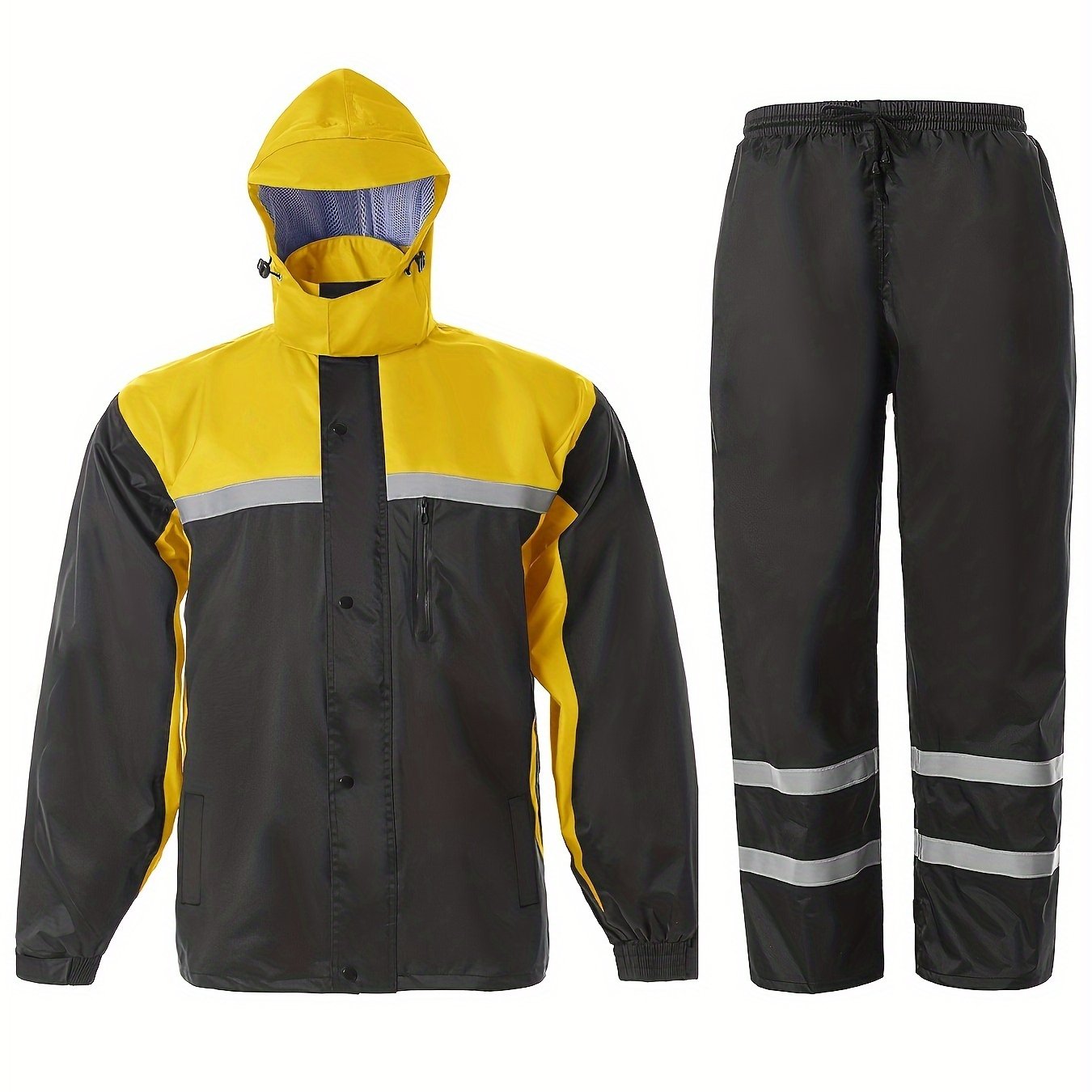Men's Rain Suit High Visibility Reflective Jacket Pants