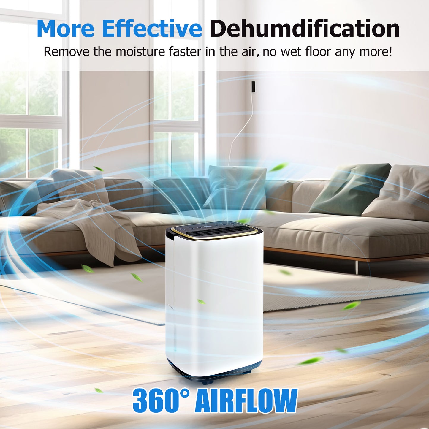 5500 Sq.Ft Energy Star Dehumidifier for Basement with Drain Hose, 50 Pint Portable Dehumidifiers for Home Bedroom Bathroom Large Room, Powerful Moisture Removal and Humidity Control