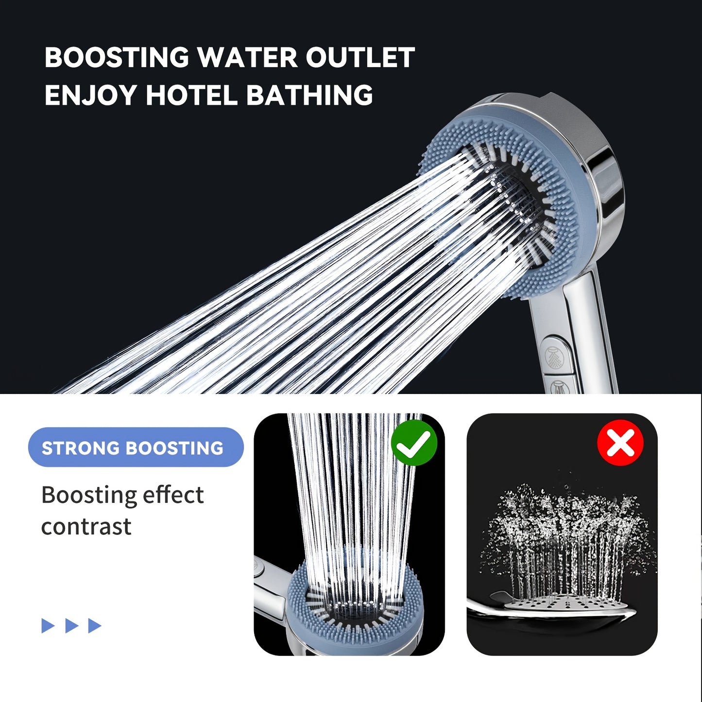 FAFUNWATERPAR Shower Head Handheld Filtered 4-Spray