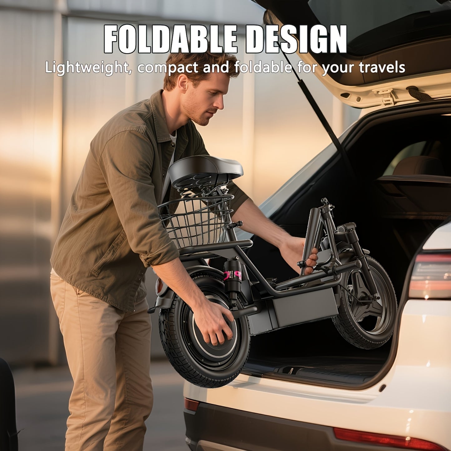 650W High-Power Electric Scooter with Front Basket & Anti-Slip Floor Mats - 48V 13A Motor, 25-Mile Range, 3-Speed Modes, Dual Disc Brakes & Full Suspension - Heavy-Duty Adult E-Scooter Suitable for Commuting, Riding on Any Te