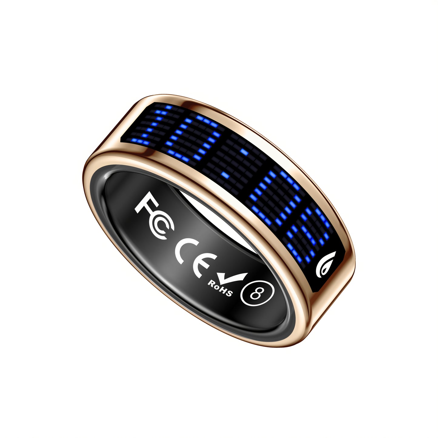 New Style Unisex Smart Ring With Display Screen And Charging Dock. It'S An IP68 Waterproof Fitness Ring And Fitness Tracker. It Can Track Sports, Sleep, Health, And Female Menstrual Cycles. It Supports Incoming Call Alerts, R