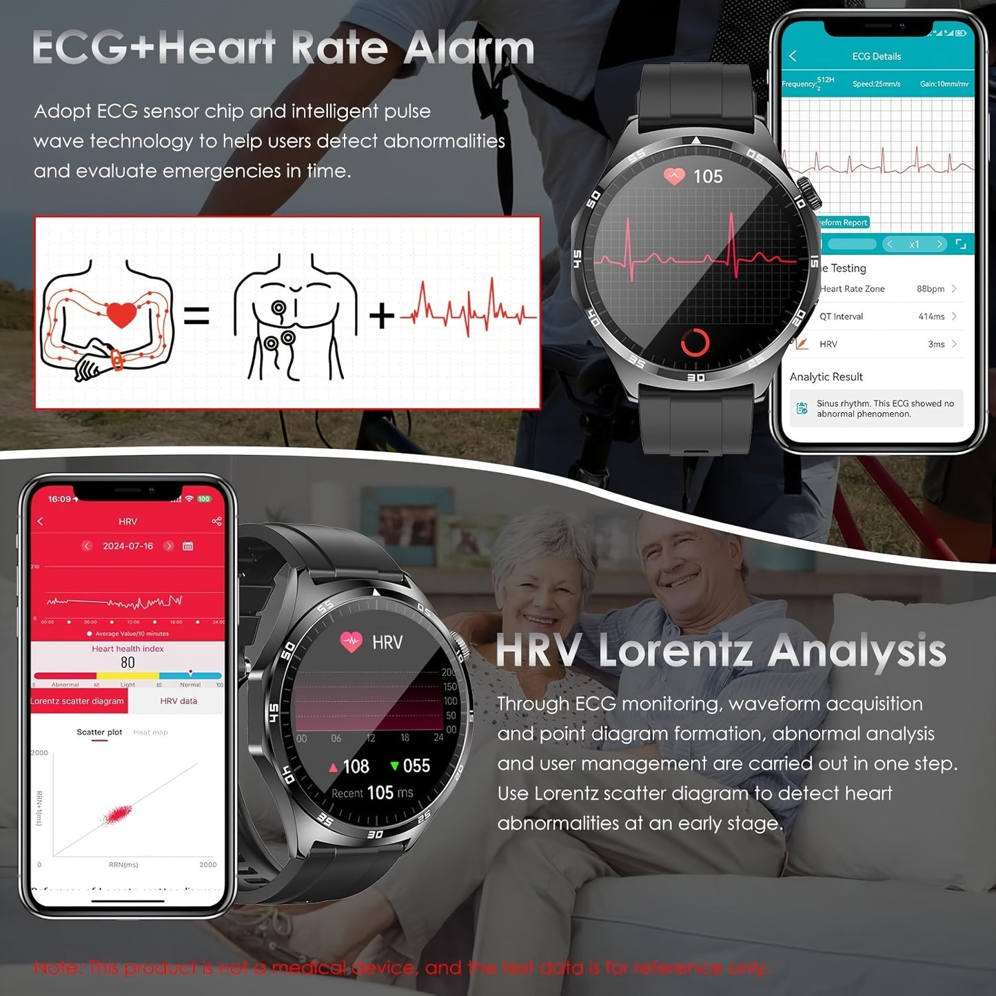 YYKY Smartwatch AMOLED Display Long-Lasting Battery Bluetooth 5.0