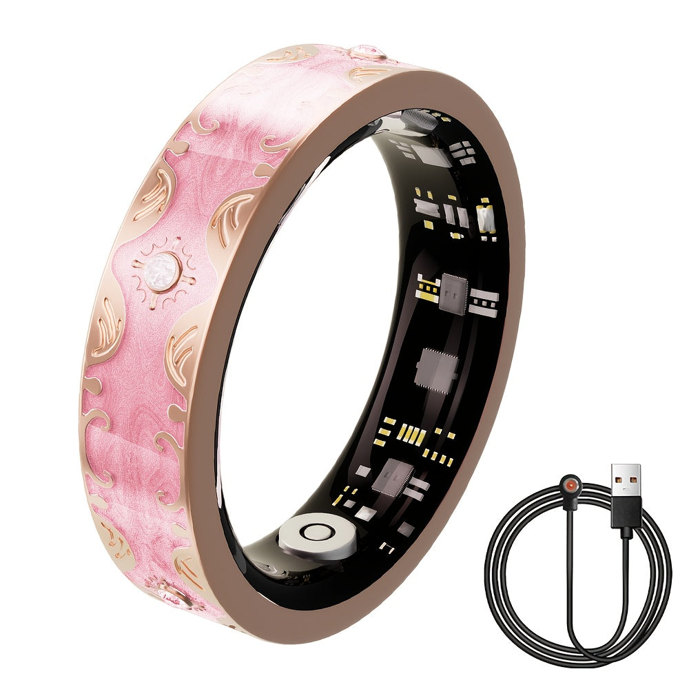 Smart Ring for Women - Activity Ring and Fitness Tracker with Step, Distance, Calorie, Menstrual Cycle Tracker, Health Rings for iPhone Android, No Subscription Fee, IP68 Waterproofing Intelligent Ring - Ideal Gift for Mom/Gi