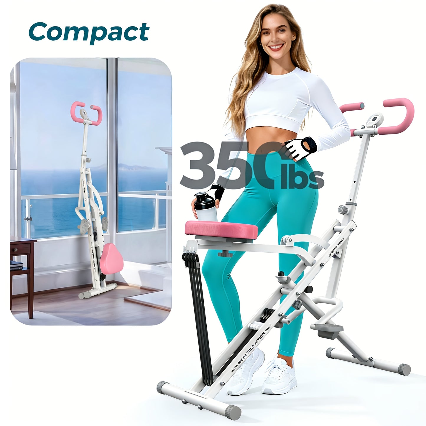 FEIERDUNSTYO Foldable Squat Rowing Machine - 3/4 Resistance Levels, Core & Legs, Easy Setup, Full-Body Workout, 330 LBS Load Capacity for Home Gym, 30°-120° Adjustable Squat Angles, Perfect for Birthday Christmas Gift