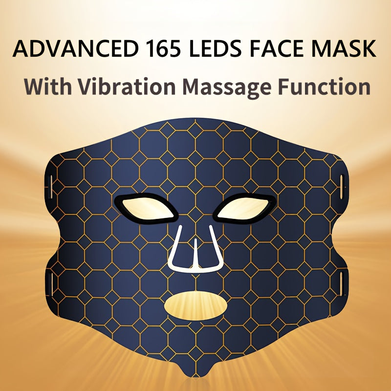 Four-mode LED Massage Mask, Rechargeable USB Powered Skin Care Beauty Mask, Equipped with 2000mAh Lithium Battery, No Fragrance, Suitable for Home Spa Relaxation