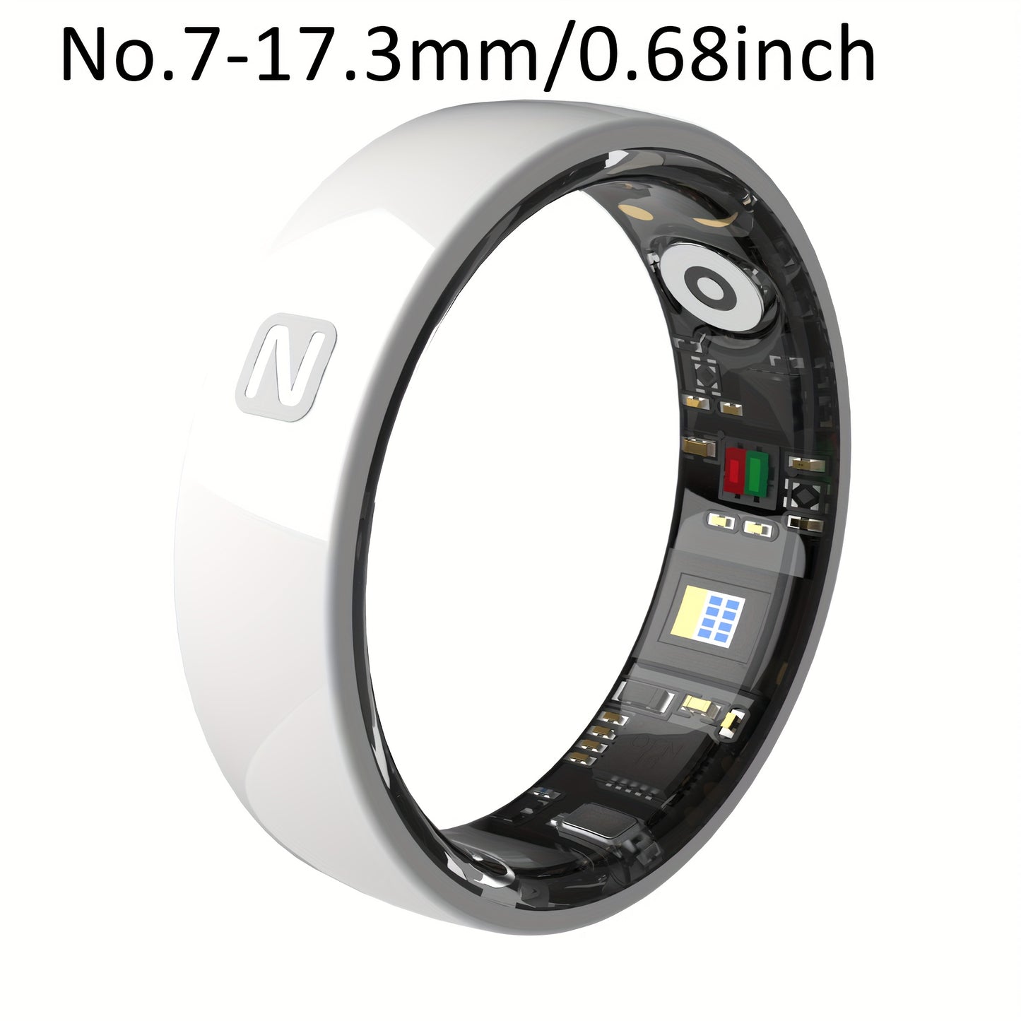 Smart Ring Stainless Steel Fitness Tracker With Crystal Case