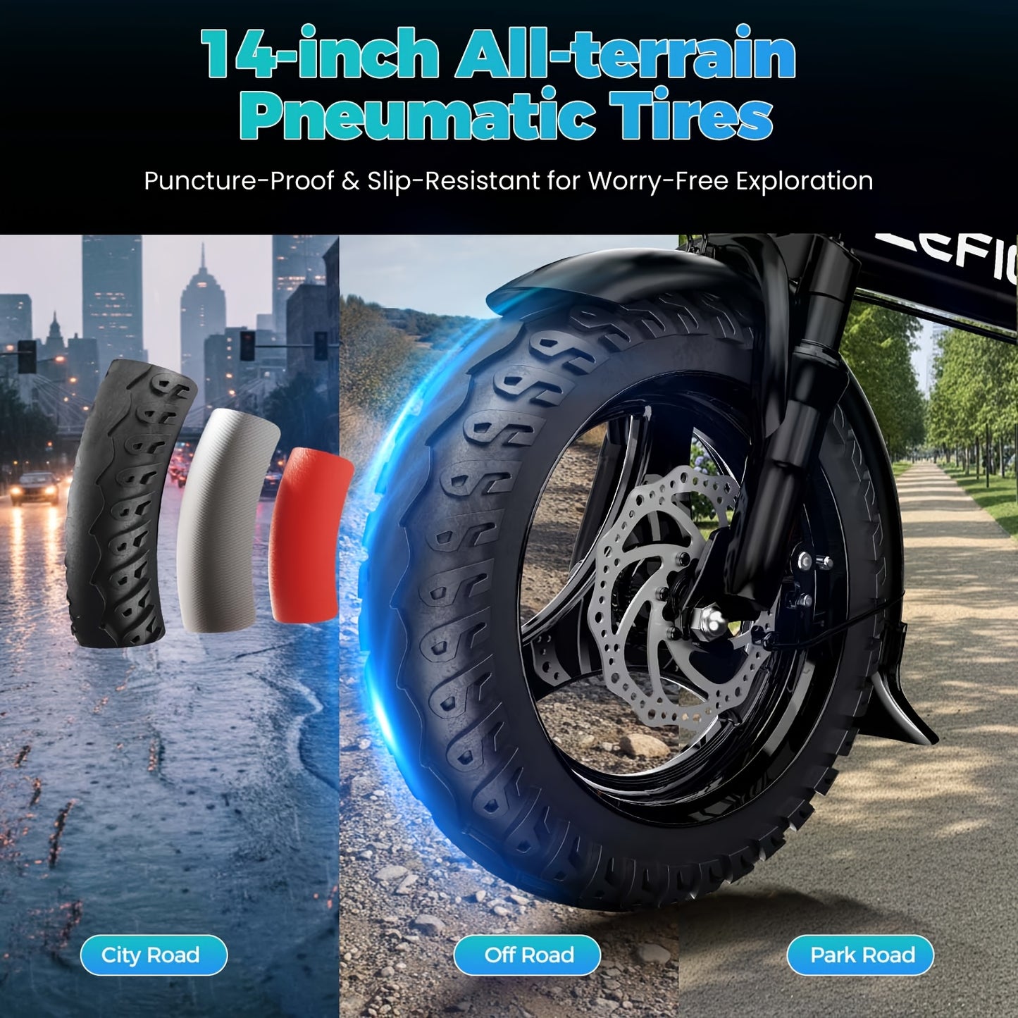 Folding Electric Bicycle 740W Motor, Removable 48V Battery