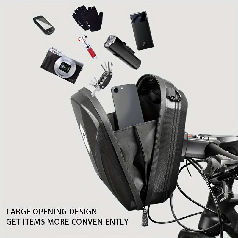 WOLFILIST Bike Handlebar Bag EVA Hard Shell Waterproof 3L