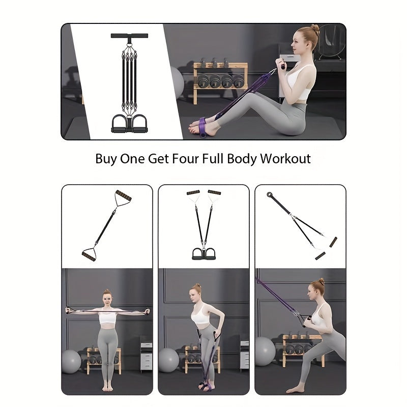 Resistance Rope Adjustable Tension With Pedal And Handle