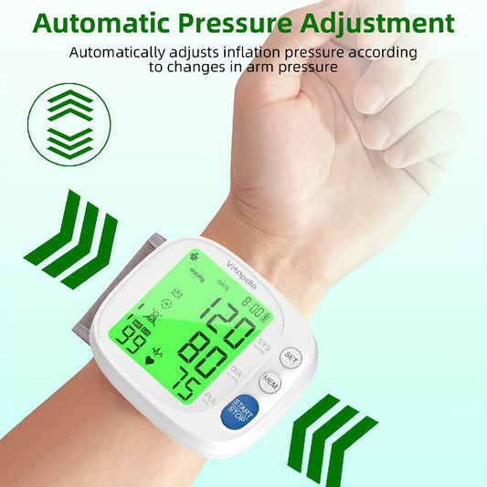 VITOPDIA Blood Pressure Monitor Wrist Digital LED Backlit Display