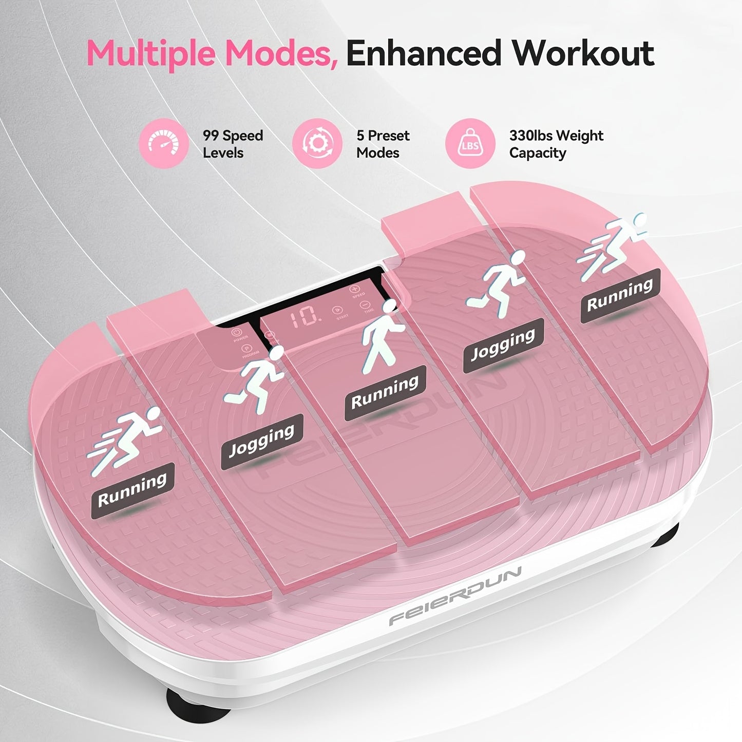 FEIERDUN 3D Vibration Plate Exercise Machine 9 Modes Full-Body Workout