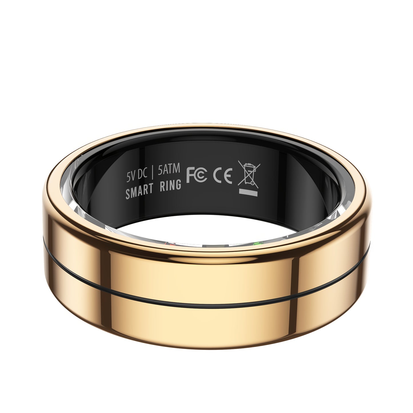 Smart Ring With Long Battery Life And Magnetic Charging - Stylish Stainless Steel Design With Built-in Wireless Sensor For Step Counting, Activity Tracking, Calorie Consumption, Sleep Monitoring, And Fitness Tracker (Golden,