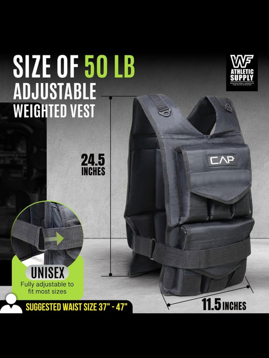 CAPHAUS Weighted Vest For Strength Training Adjustable 50 Lb