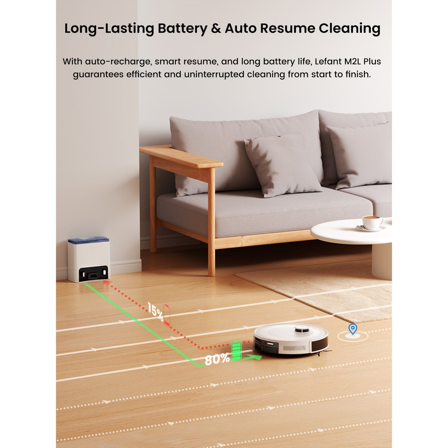LEFANT Robot Vacuum And Mop Combo With LiDAR Navigation
