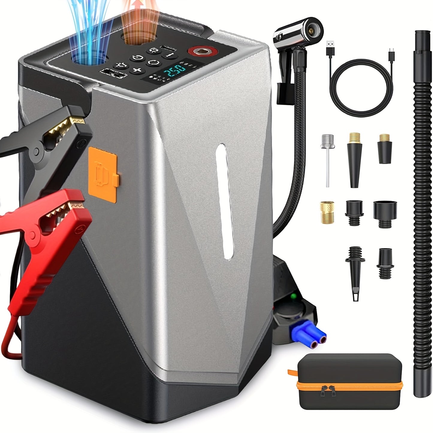 Jump Starter With Air Compressor Portable Battery Charger